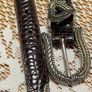 “Brighton” Designer Belt Dark-Brown Leather SZ: (M/32) Excellent Shape Nice